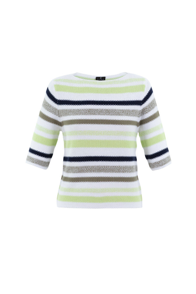 Relaxed Fit Cardigan Striped Sweater (6558)