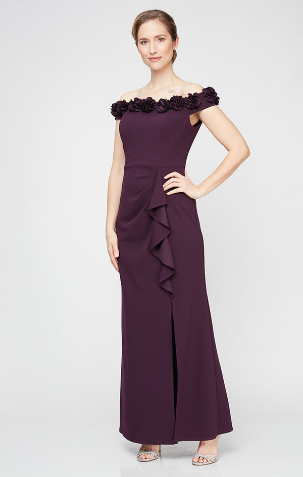 Floral Neckline Gown (AE0083)