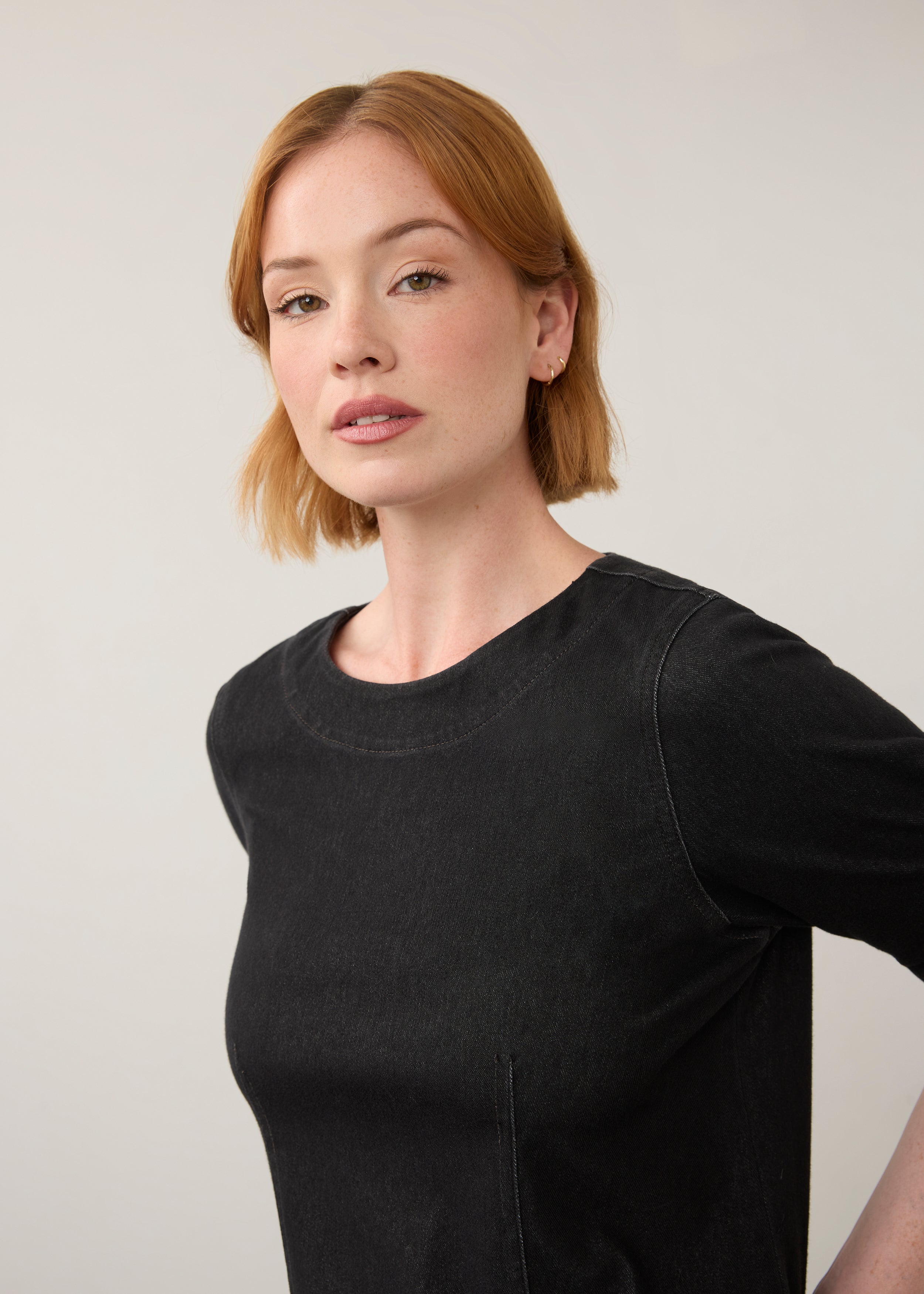 Fitted Elbow Sleeve Top (7021131)