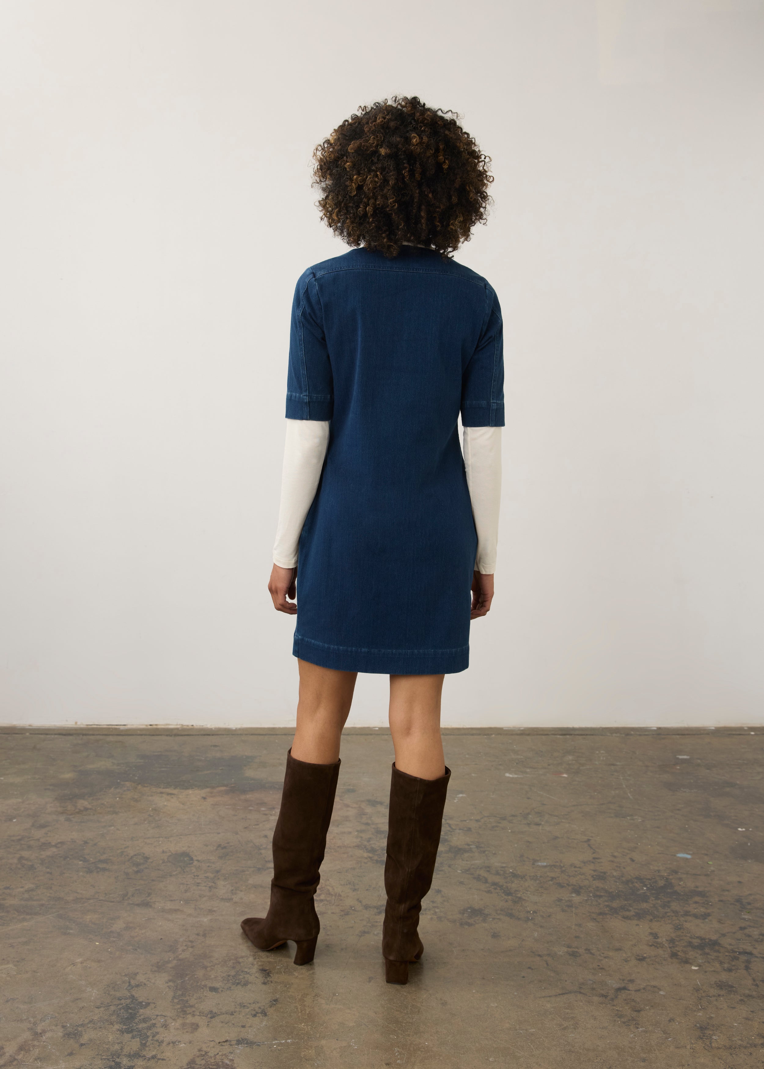 Elbow Sleeve Shift Dress (7024131)