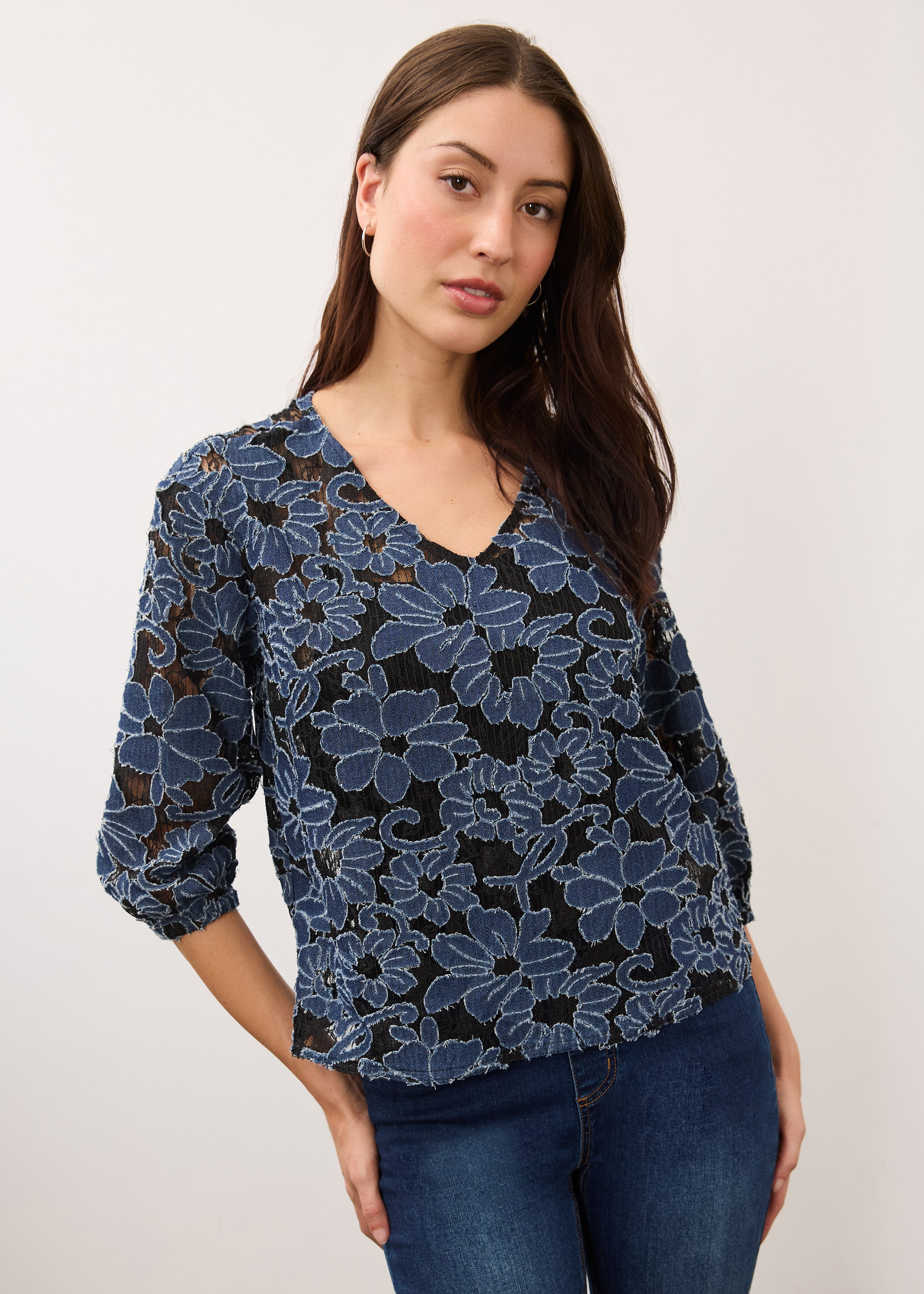3/4 Sleeve Popover Top (7310142)