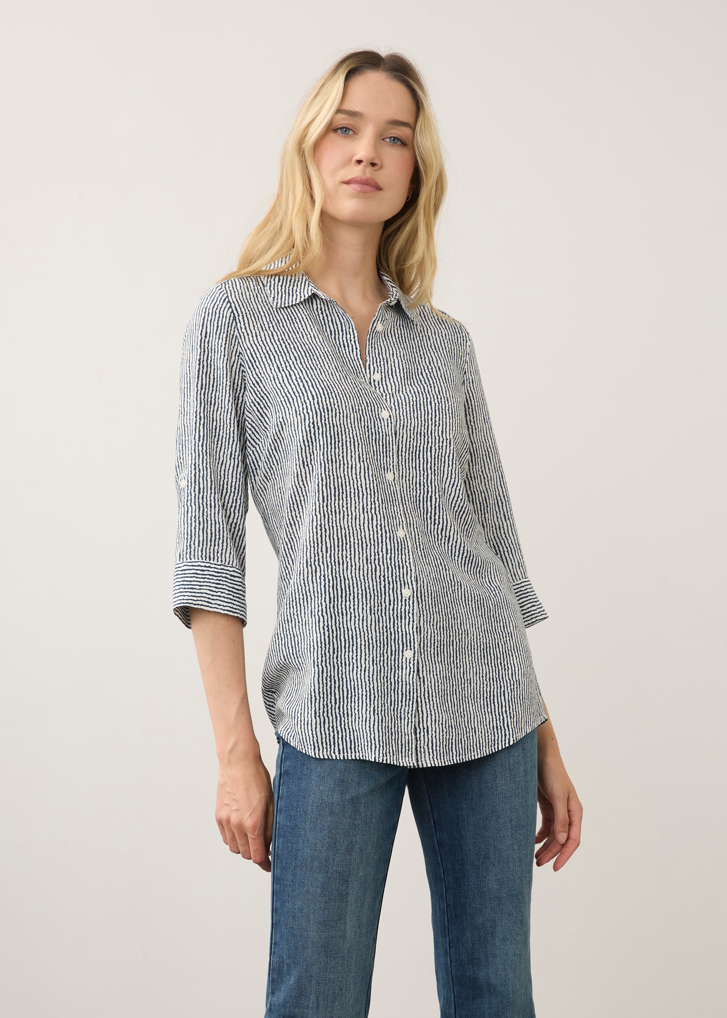Long Sleeve Stripe Tunic (7386397)