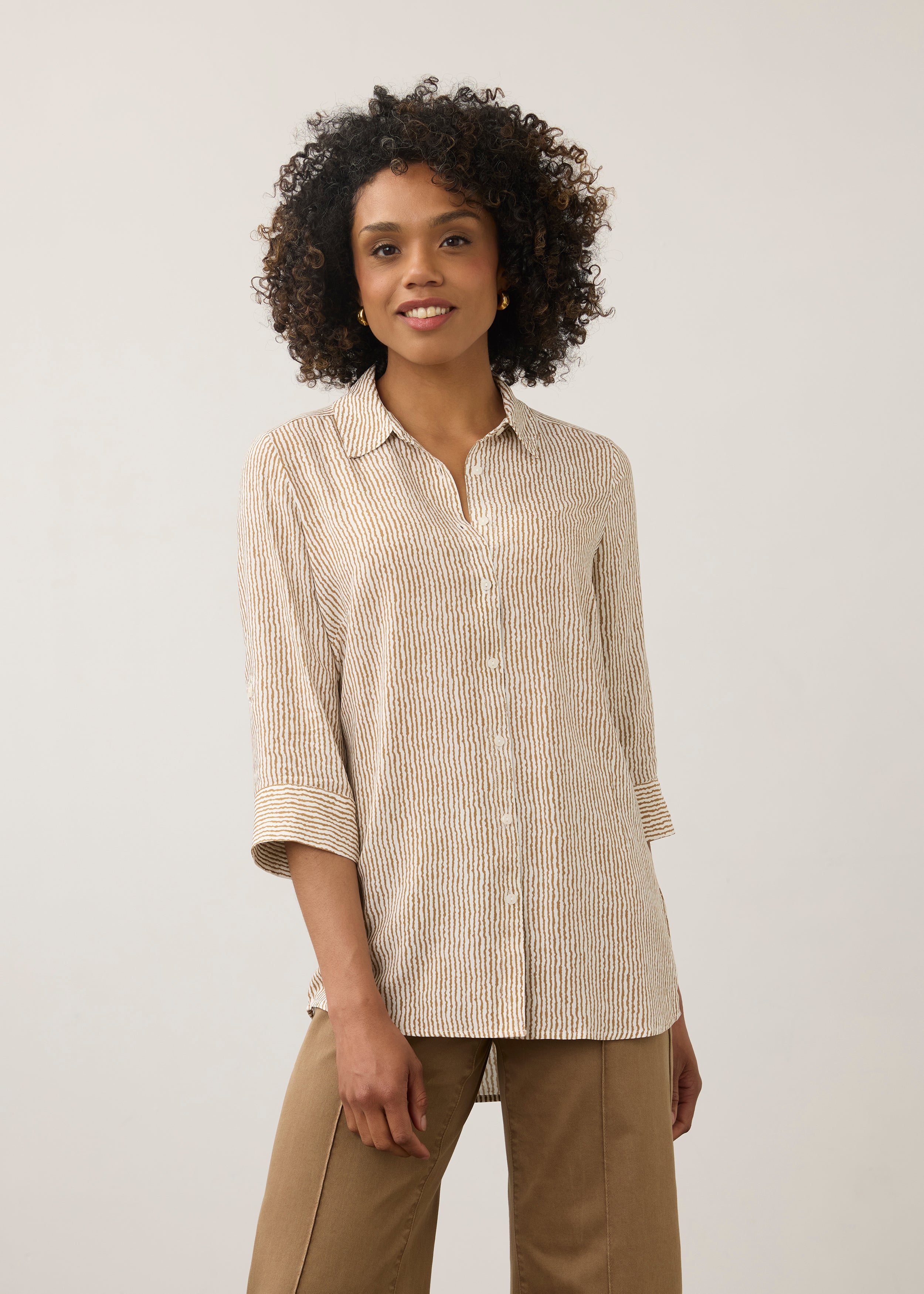 Long Sleeve Stripe Tunic (7386397)