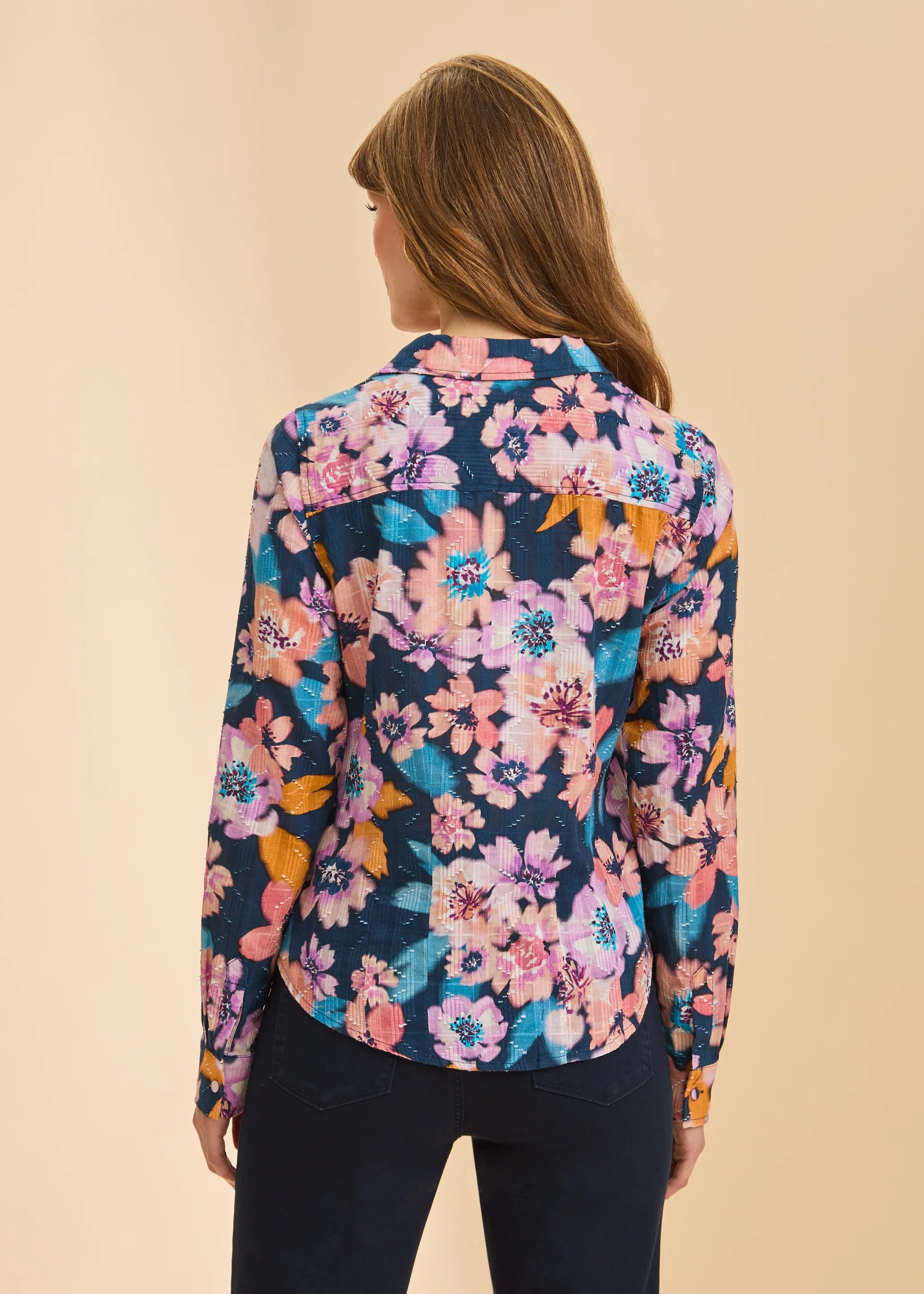 Long Sleeve Split Neck Shirt (7548174)