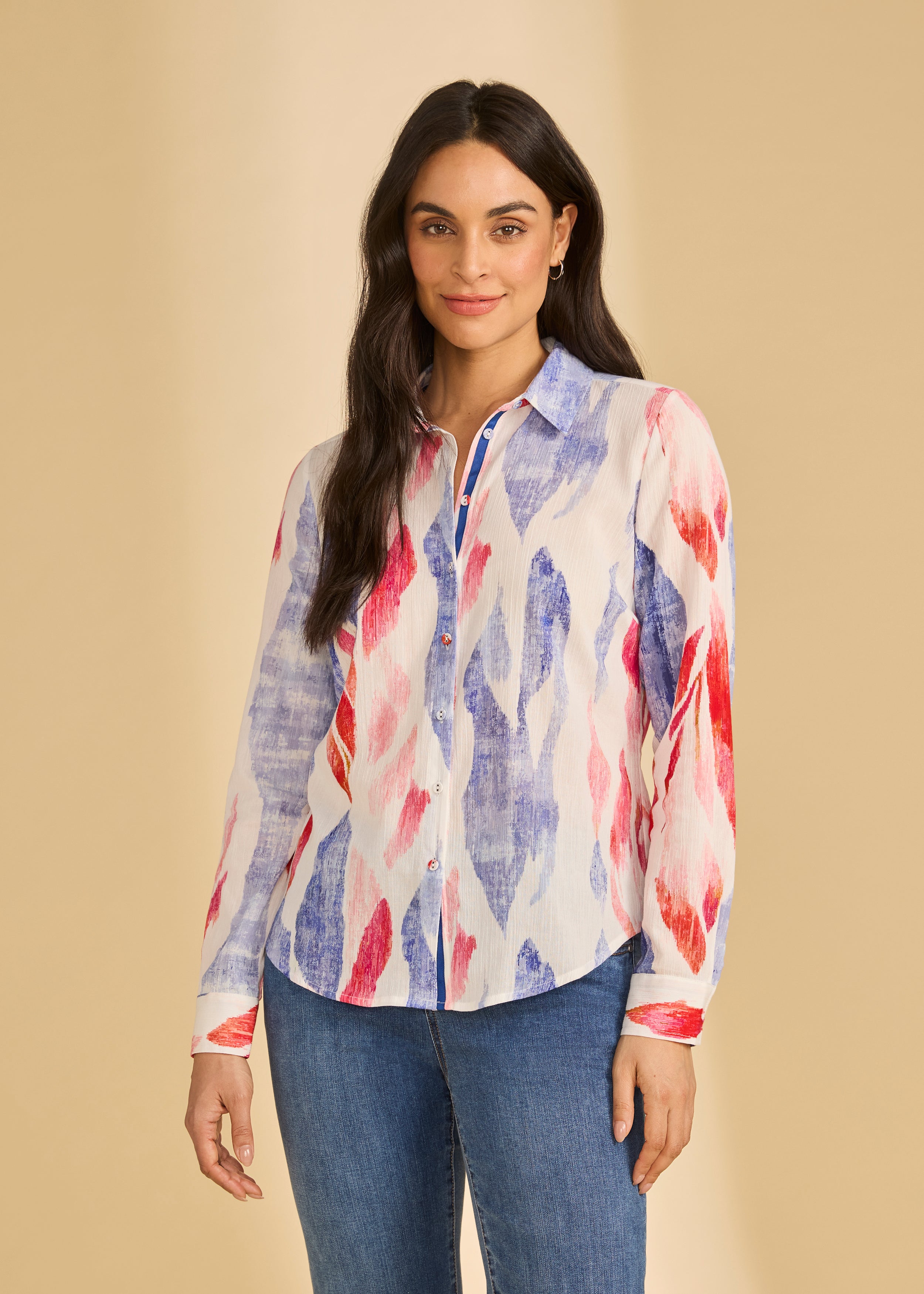 Lace Insert Popover Blouse (7856775)