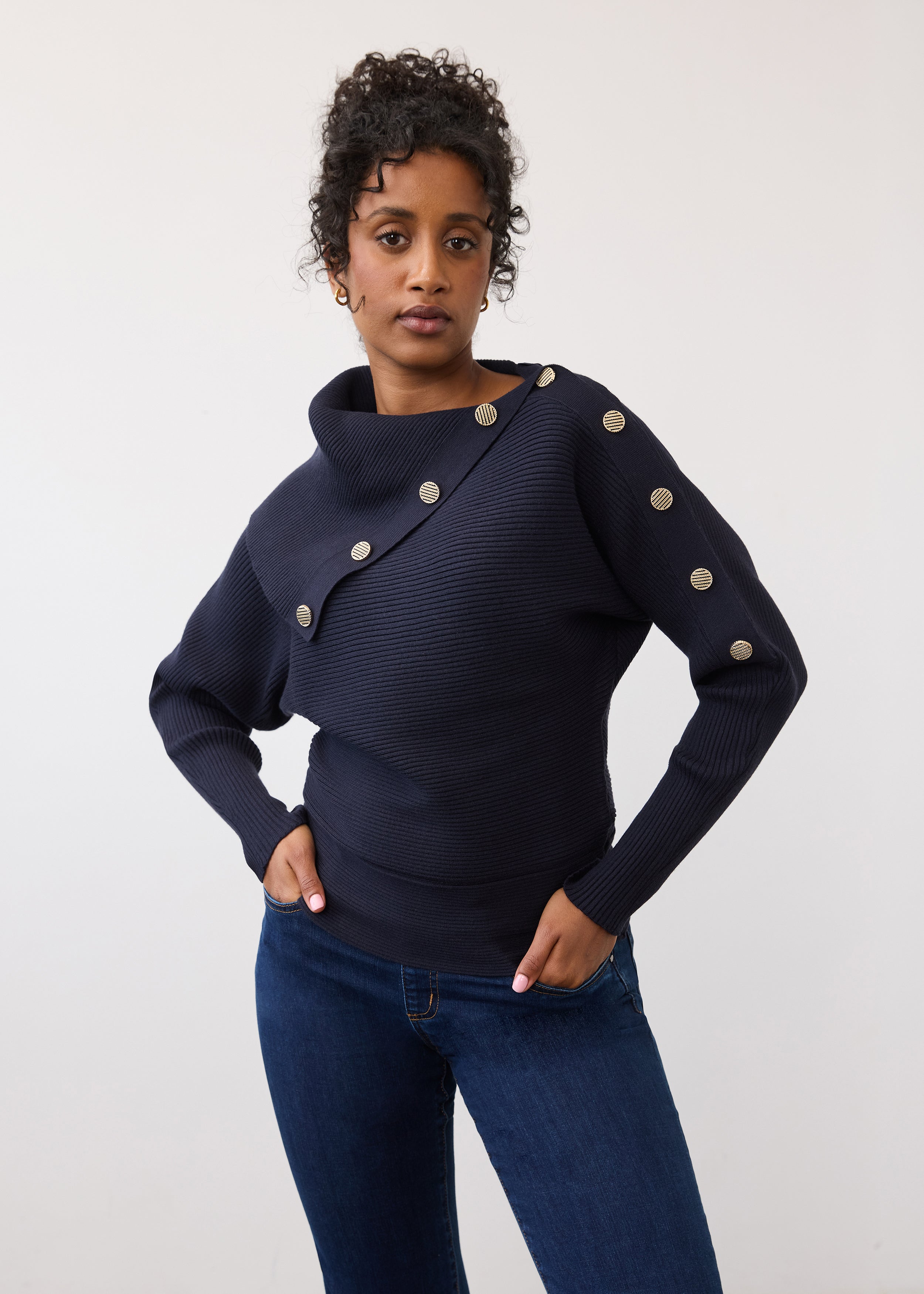 Envelope Collar Sweater (1051885)