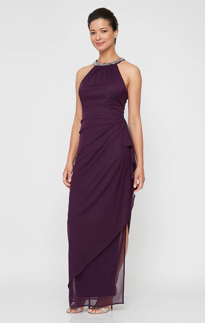 Beaded Halter Neckline Dress (AE0067)