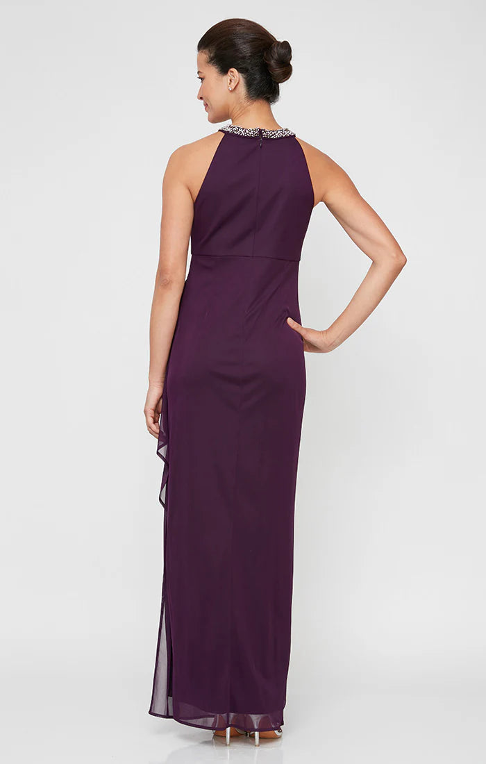 Beaded Halter Neckline Dress (AE0067)