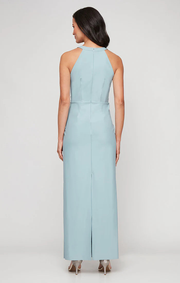 Contour Collection Dress with Surplice Cutaway Halter Neckline (AE0080)