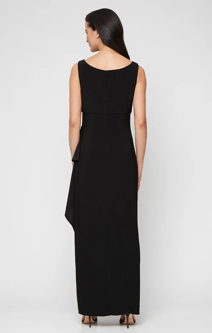 Jacket Dress with Scoop Neckline & Cascade Skirt (AE0038)