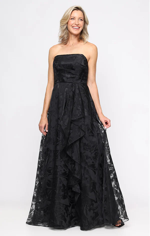 Strapless Burnout Organza Gown (AE0089)