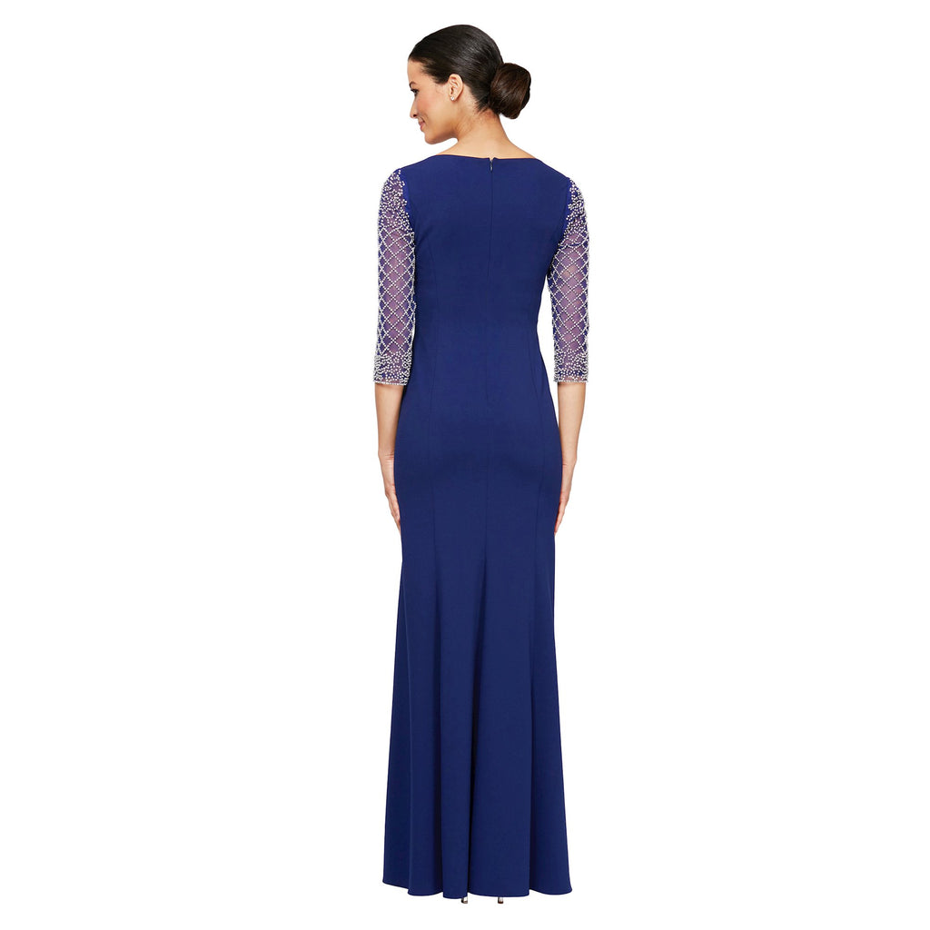 Beaded Sleeved Gown (AE0006)