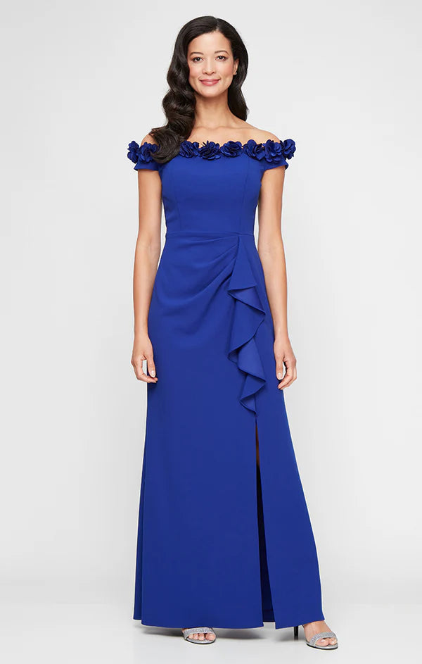 Floral Neckline Gown (AE0083)