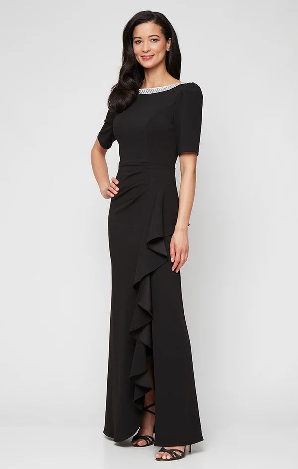Ashley Stretch Crepe Elbow Sleeve Dress (AE0113)