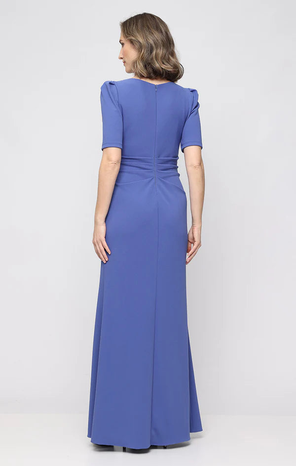 Embellished Neckline Stretch Crepe Gown (AE0107)