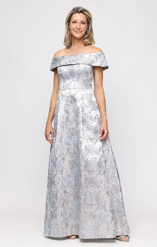 Jacquard Off-the-Shoulder Ballgown (AE0100)