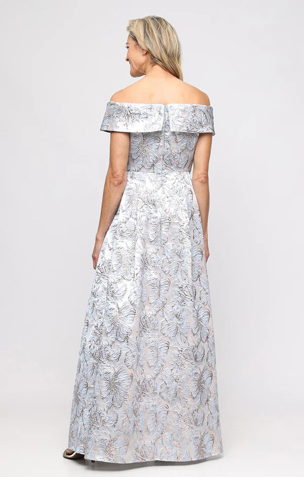 Jacquard Off-the-Shoulder Ballgown (AE0100)