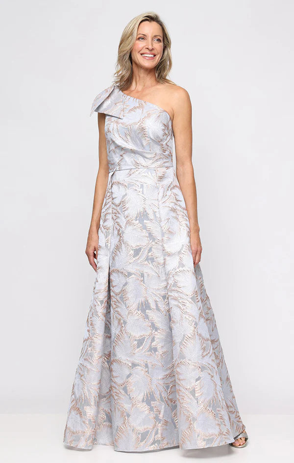 One Shoulder Printed Jacquard Dress (AE0101)