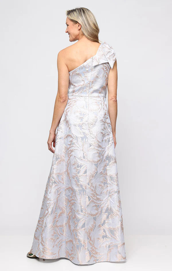 One Shoulder Printed Jacquard Dress (AE0101)
