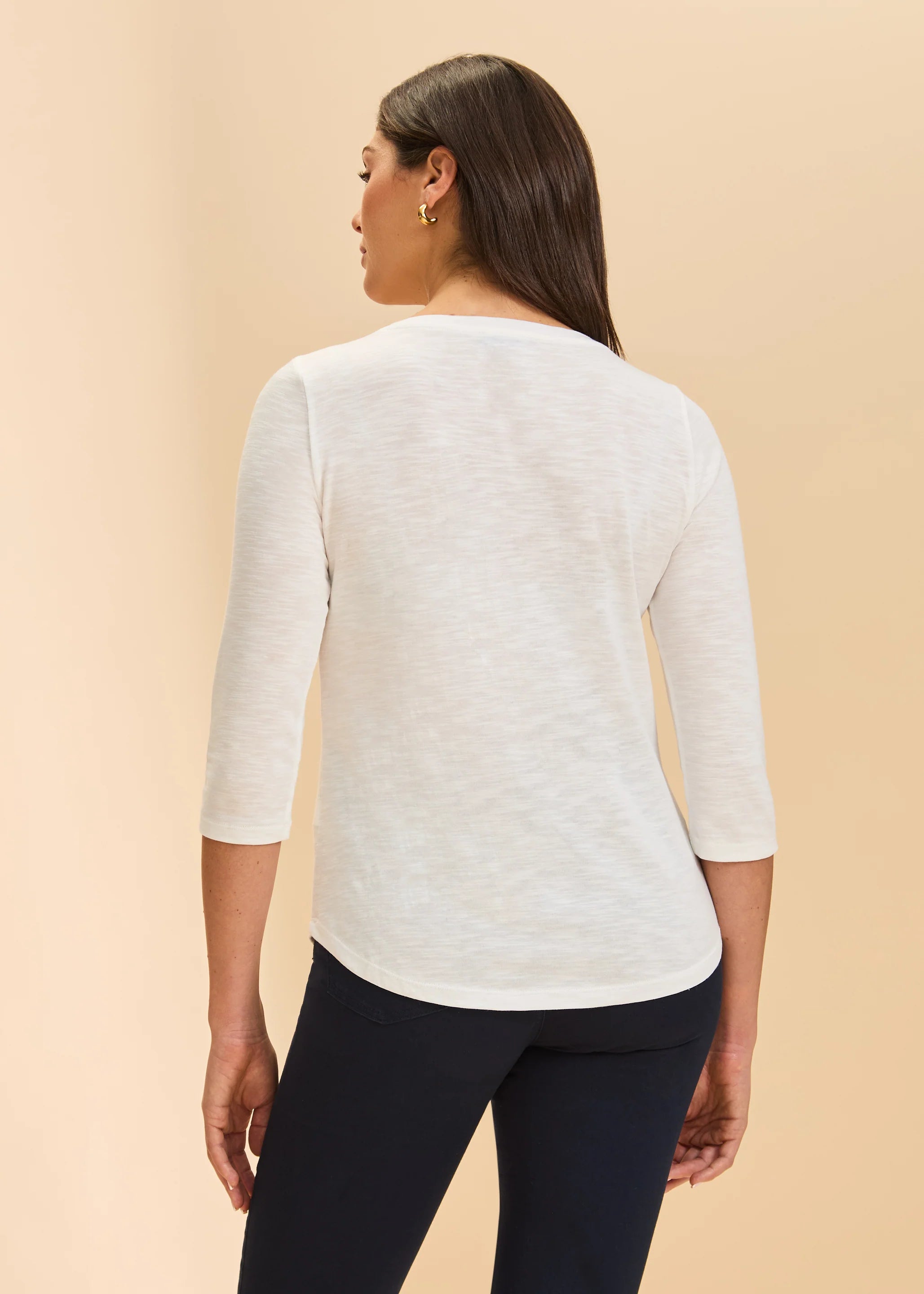 3/4 Sleeve V-Neck Top (3119476)