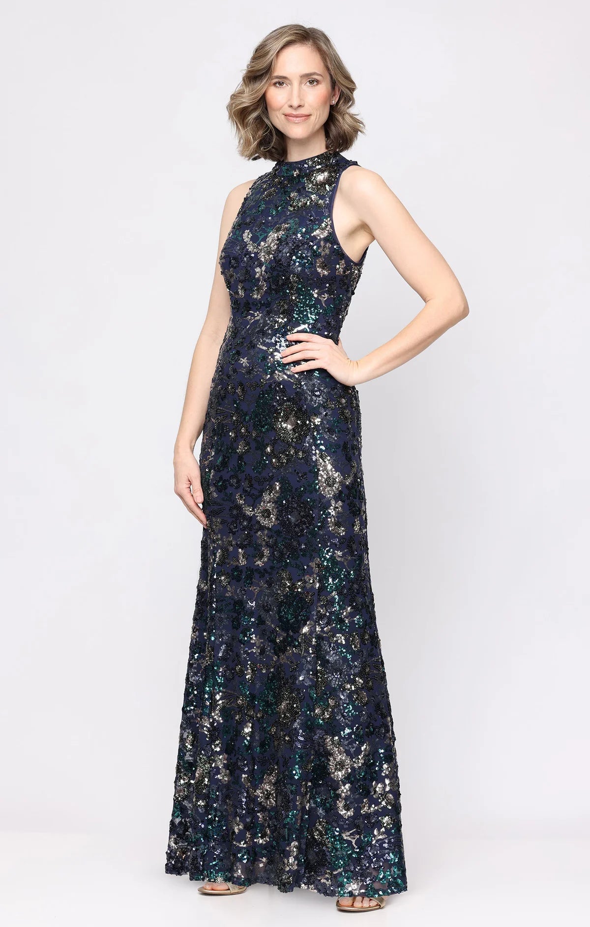 Phoebe Floral Sequined Gown (AE0121)