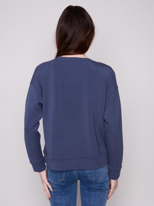 Scuba Knit Top with Soutache Detail (C1406E)