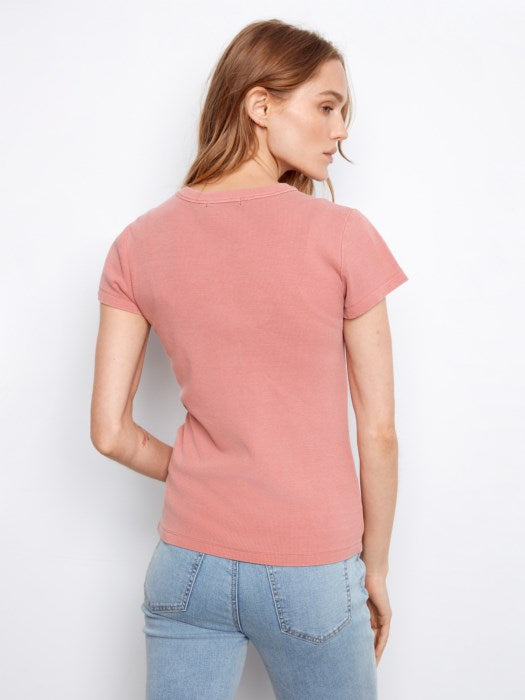 Tencel Rib Crew Neck T-Shirt (C1443)
