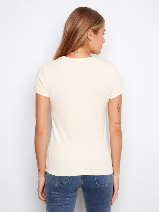 Tencel Rib Crew Neck T-Shirt (C1443)