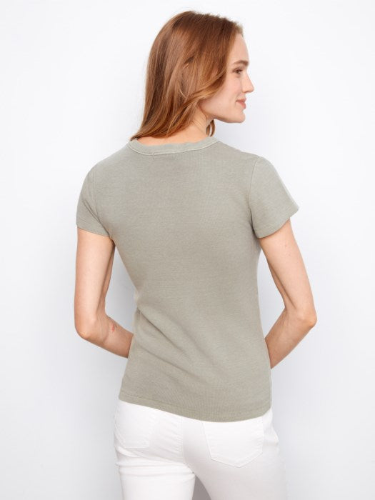 Tencel Rib Crew Neck T-Shirt (C1443)