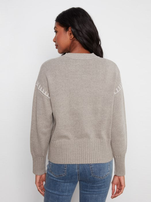 Love Denim Patch Sweater (C2026683C)