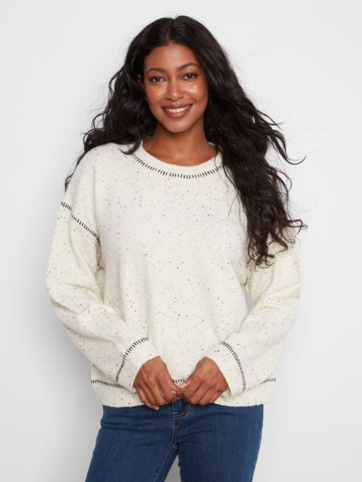 Contrast Whipstitch Sweater (C2041663C)