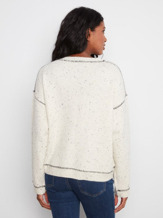 Contrast Whipstitch Sweater (C2041663C)