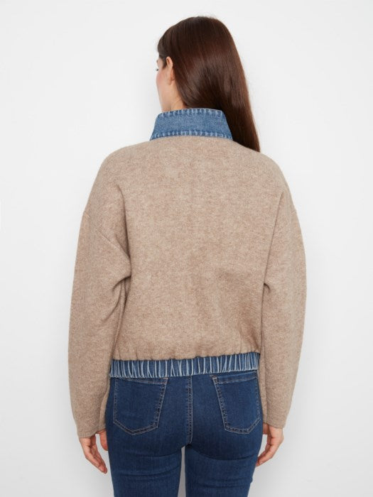 Denim Detail Sweater Jacket (C2045716C)