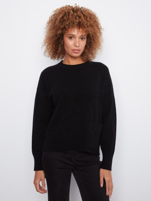 Patch Pocket Crew Neck Sweater (C2052736A)