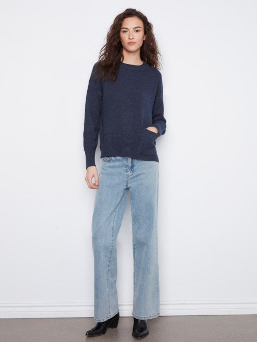 Patch Pocket Crew Neck Sweater (C2052736A)