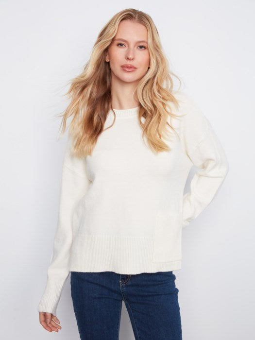 Patch Pocket Crew Neck Sweater (C2052736A)
