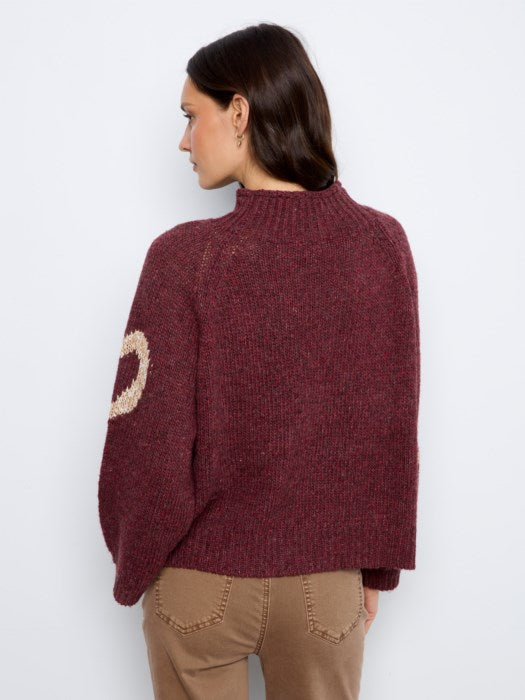 Heart Mock Neck Knit Sweater (C2071365C)