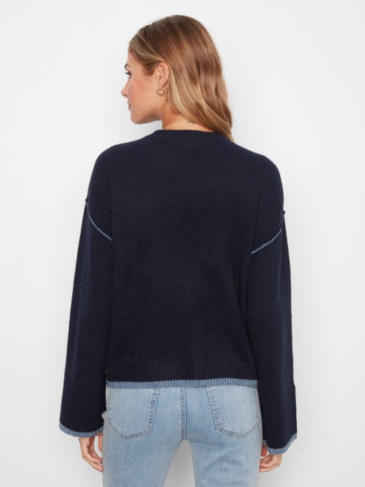 Contrast Trim Crew Neck Sweater (C2123690C)