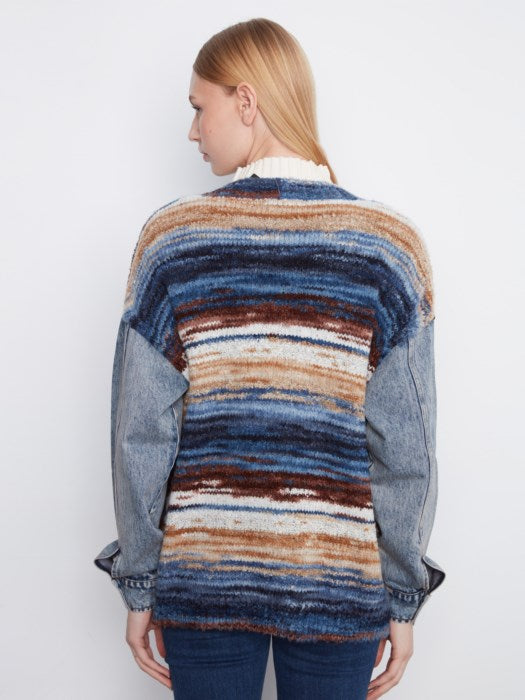 Denim Combo Space Dye Cardigan (C2161805C)