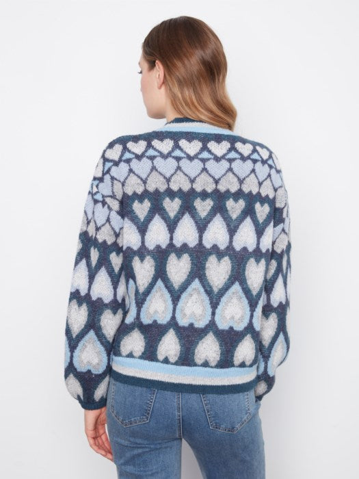 Heart Jacquard Mock Neck Sweater (C2175820C)
