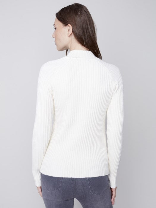 Mock Neck Rib Sweater (C2553)