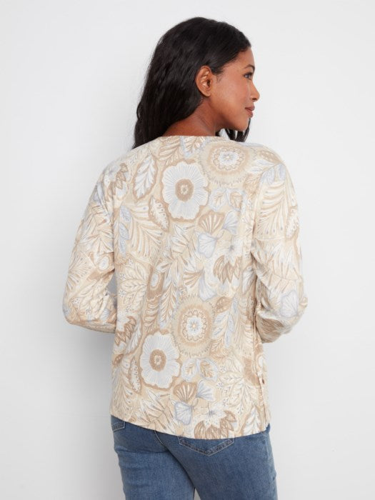 Printed Sweater with Side Buttons (C2668PP464A)