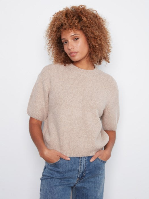 Elbow Sleeve Balloon Shape Sweater (C2858R635C)