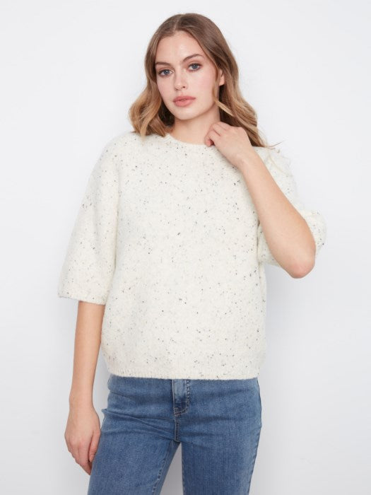 Elbow Sleeve Balloon Shape Sweater (C2858R663C)