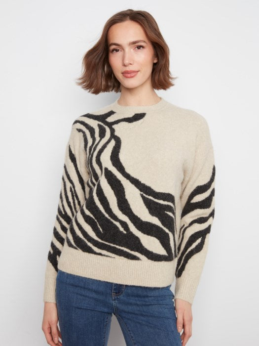 Jacquard Crew Neck Sweater (C2906QR717C)