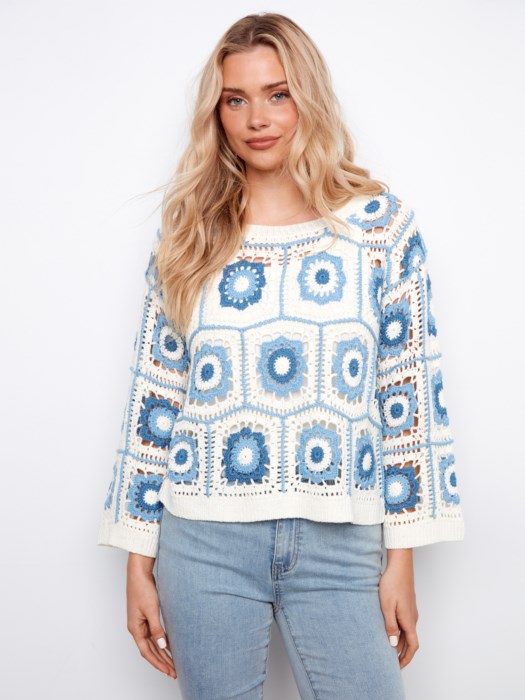 Floral Crochet Sweater (C2940)