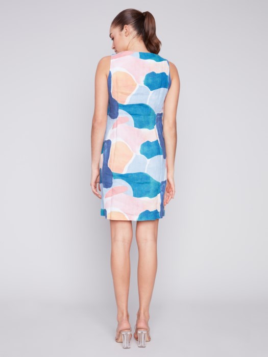 Sleeveless Printed Linen Dress (C3115PX)