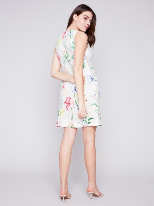 Sleeveless Printed Linen Dress (C3115PX)
