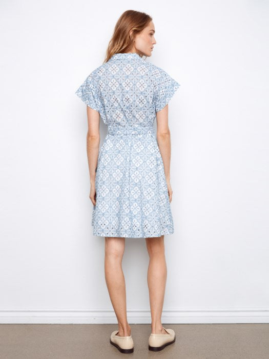 Cotton Short Sleeve Button-Front Dress (C3163RR)