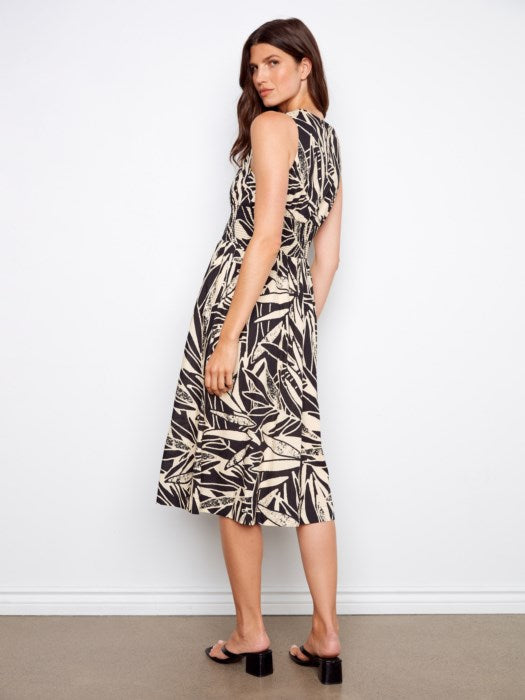 Printed Cotton Voile Front-Zip Maxi Dress (C3227P)